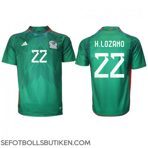 Mexiko Hirving Lozano #22 Replika Hemma matchkläder VM 2022 Korta ärmar